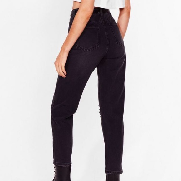 NEW Nasty Gal High Waisted Ripped Mom Jeans - Picture 5 of 5